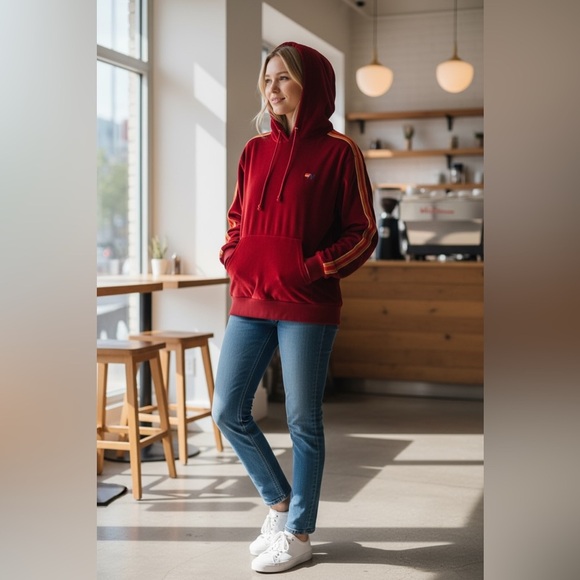 Aviator Nation Classic Velvet Relaxed Pullover Hoodie Size XS - Picture 1 of 6